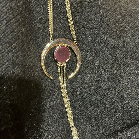 Nwt White House Black Market Crescent Pendant Y-Necklace Moon - Picture 3 of 7